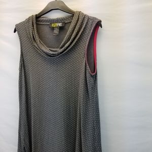 🌻Pure Essence polka dot gray/white cowl neck tank